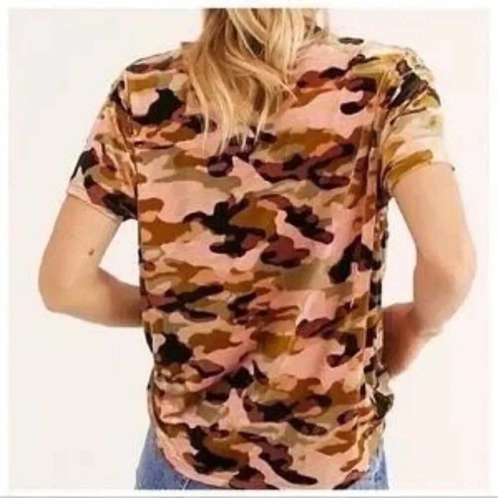 We the Free camo velvet burnout teddy tee